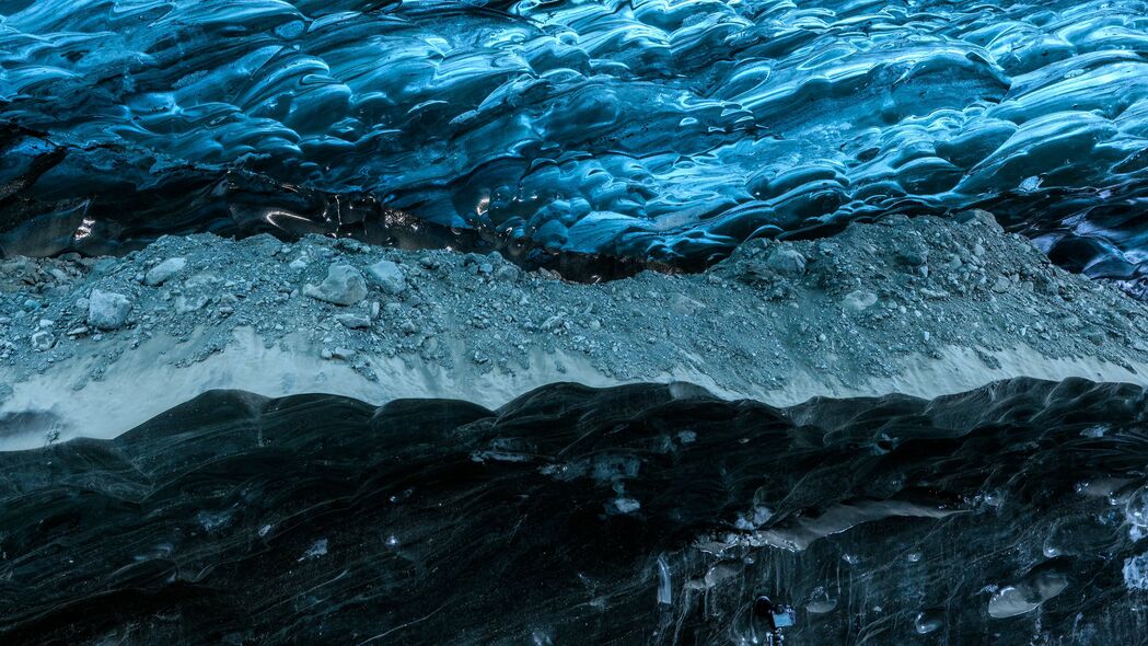 岩石 冰 浮雕 蓝色 4k壁纸 3840x2160