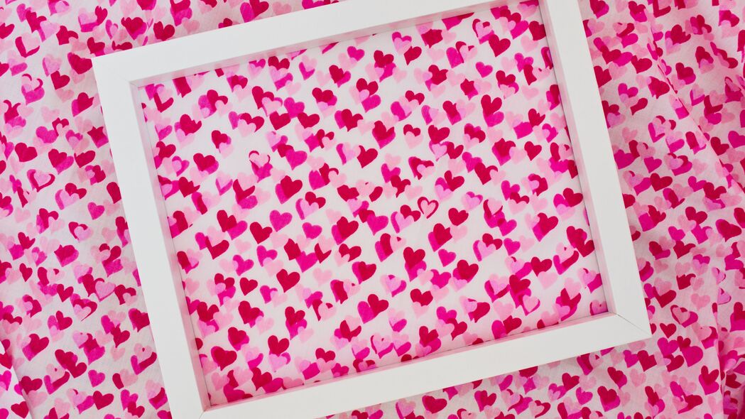 帧 心形 图案 背景 粉红色 爱情 4k壁纸 3840x2160