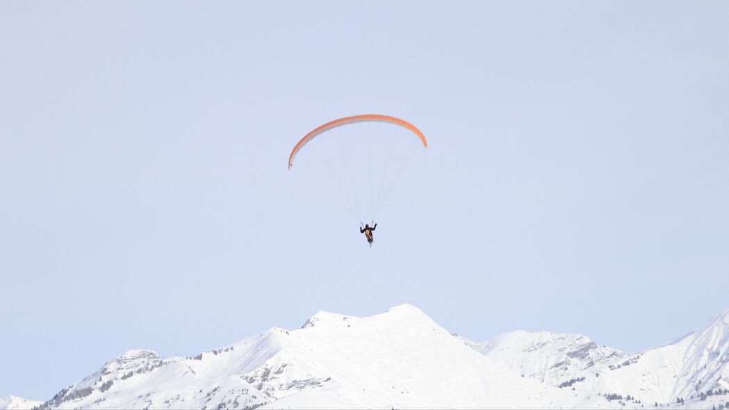 滑翔伞 人 飞行 山脉 极简主义 4k壁纸 3840x2160