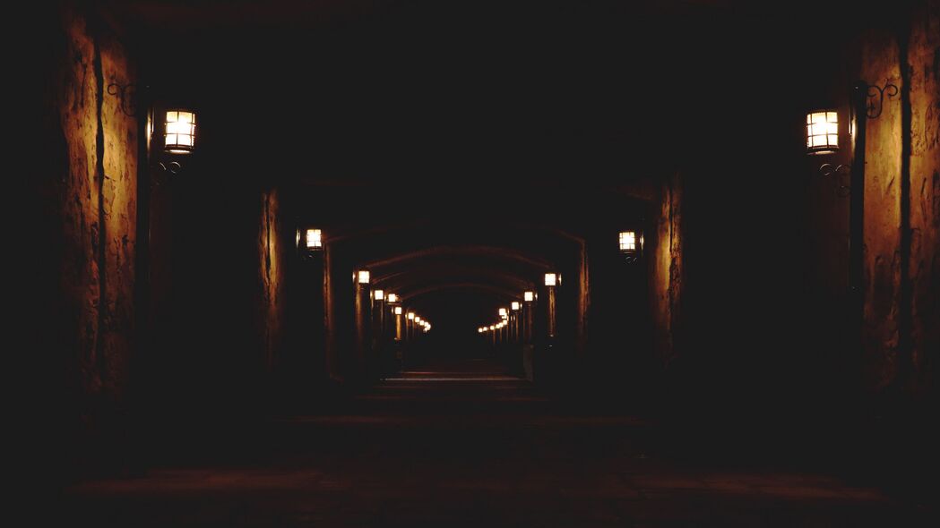 隧道 黑暗 灯光 浅色 4k壁纸 3840x2160