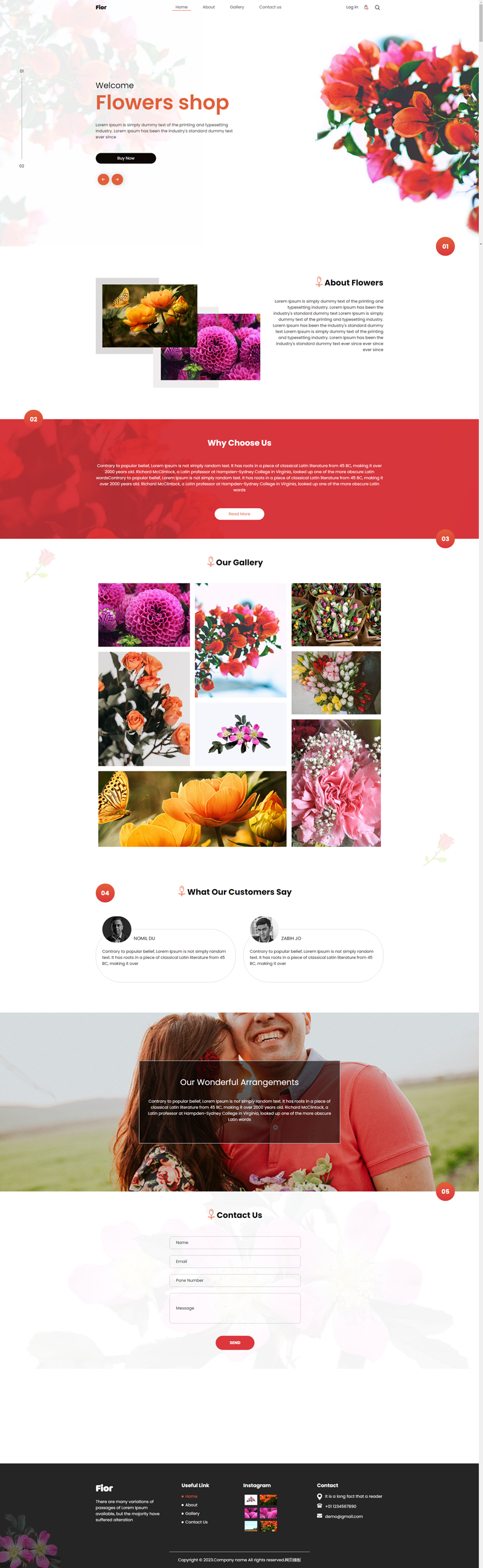 鲜花店网页制作html，鲜花售卖网站HTML5模板