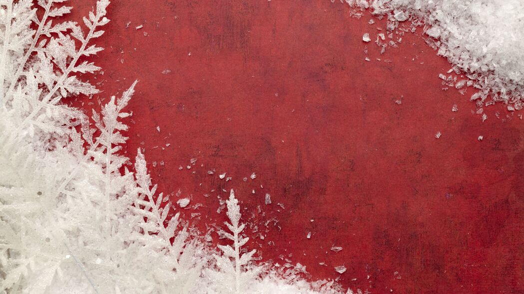 雪 霜 图案 背景 红色 宏观 4k壁纸 3840x2160