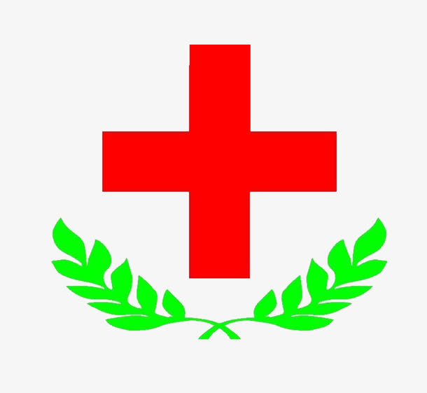浅绿色麦穗红十字标志素材