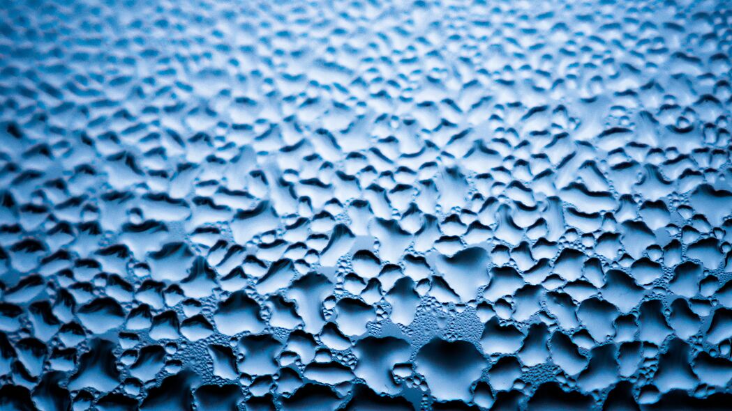 滴 玻璃 表面 宏观 湿 蓝色 4k壁纸 3840x2160