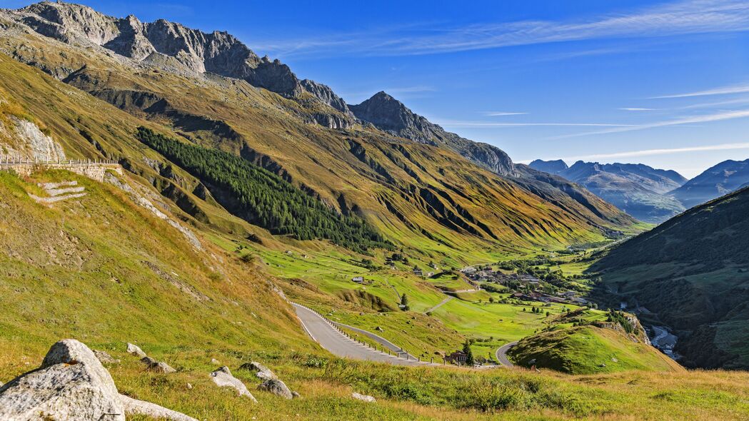 山脉 山谷 风景 自然 瑞士 4k壁纸 3840x2160