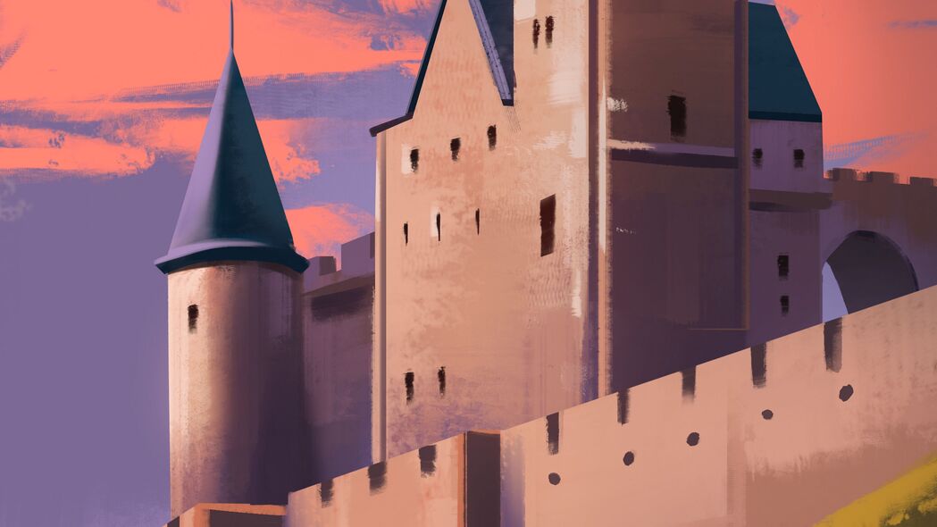 城堡 堡垒 建筑 山丘 艺术 4k壁纸 3840x2160