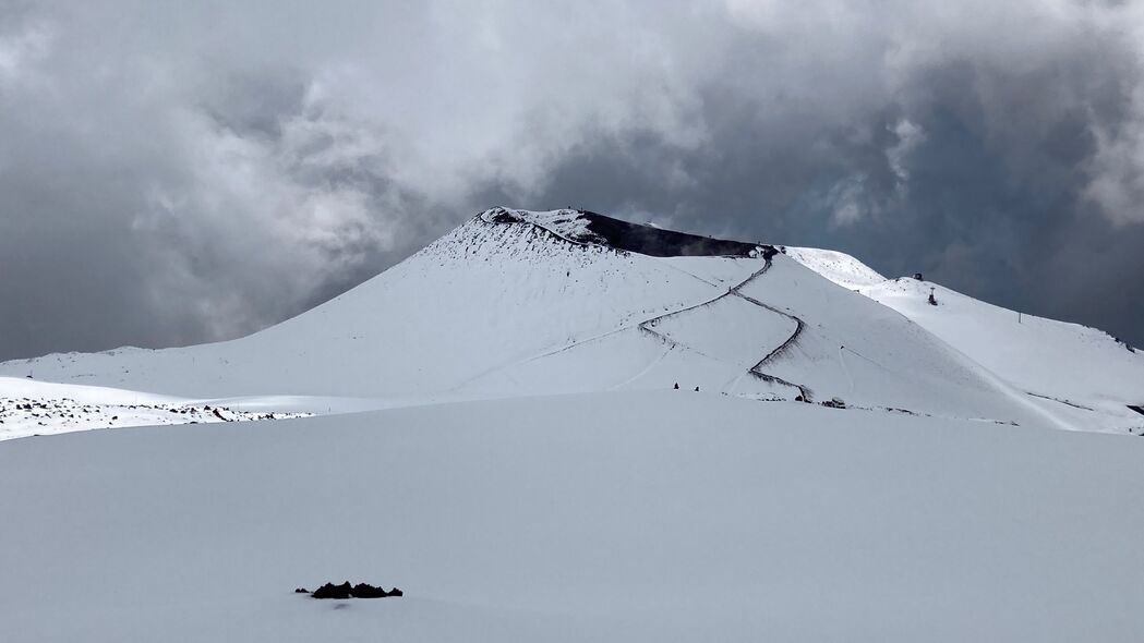 火山 山 雪 冬天 风景 4k壁纸 3840x2160