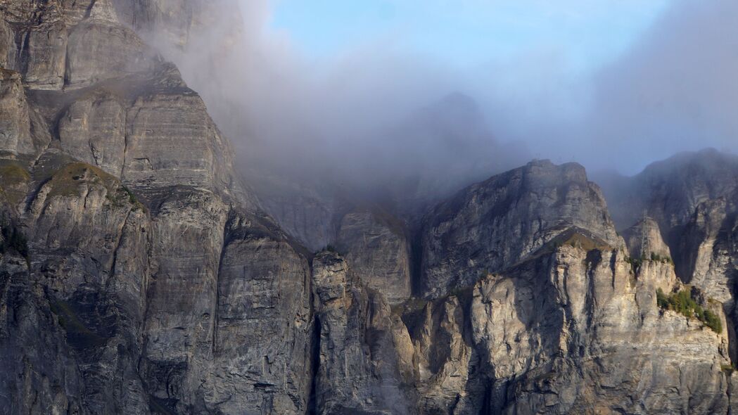 岩石 山脉 浮雕 雾 自然 4k壁纸 3840x2160