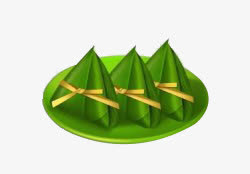 绿色盘装芦苇叶粽子