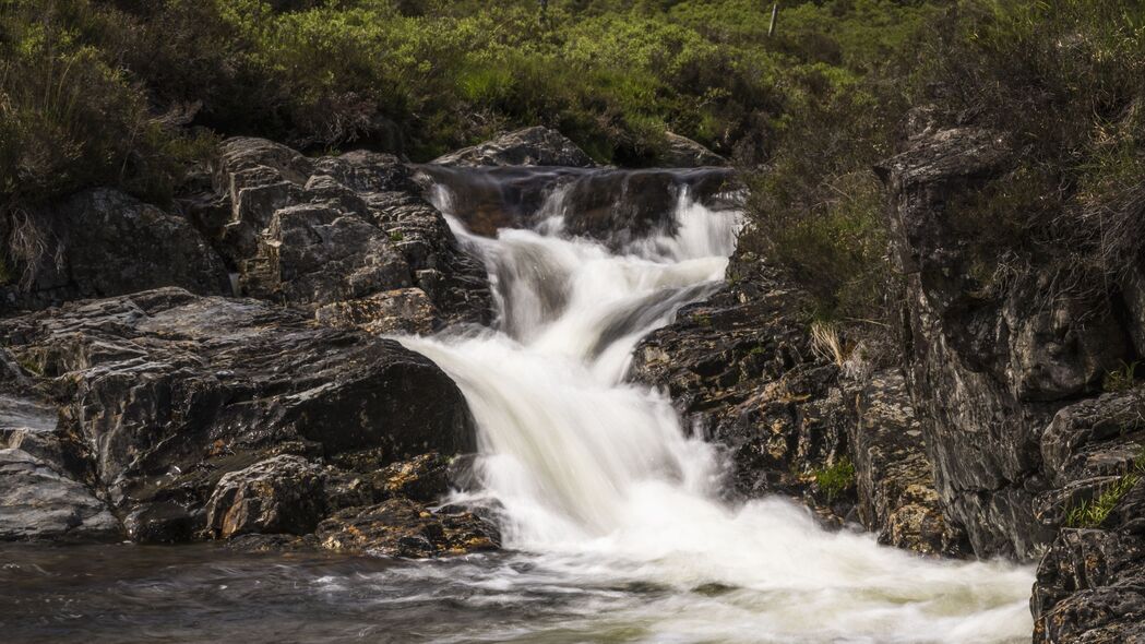 河流 水 瀑布 石头 自然 4k壁纸 3840x2160
