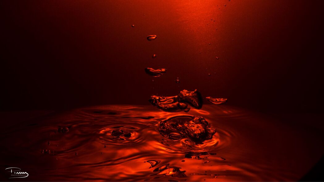 水 水滴 波纹 红色 4k壁纸 3840x2160