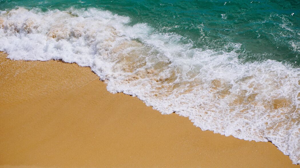 海岸 沙子 波浪 泡沫 海洋 4k壁纸 3840x2160