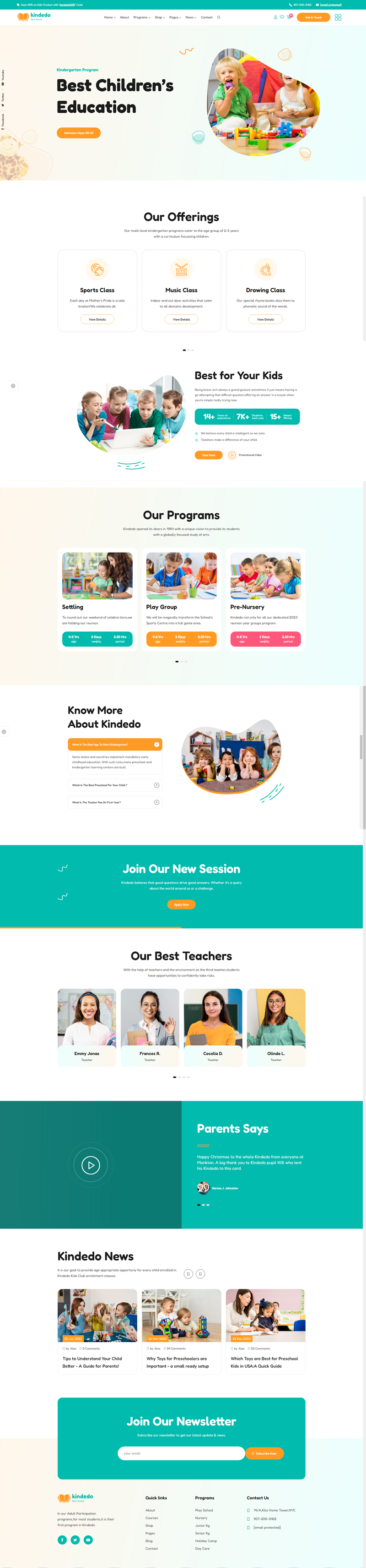 幼儿园网页制作，优质早教机构网站模版