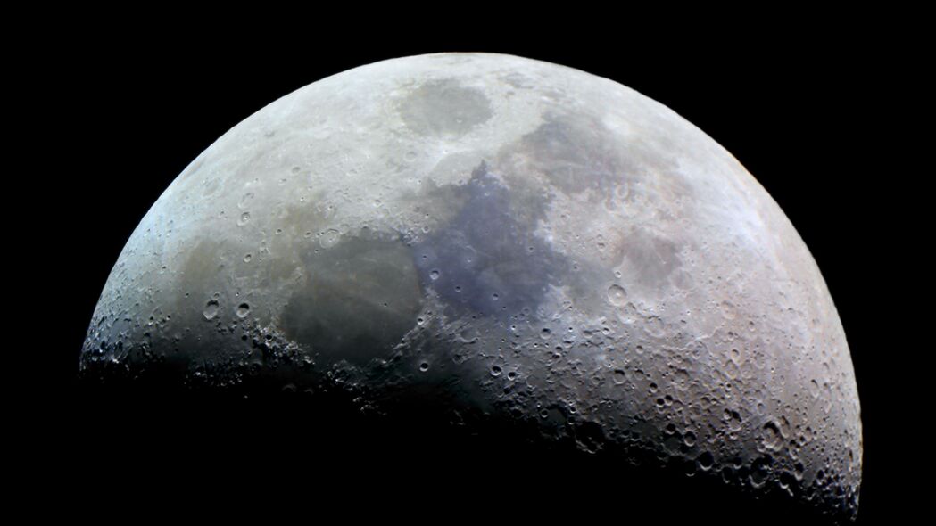 月球 陨石坑 浮雕 太空 黑暗 4k壁纸 3840x2160