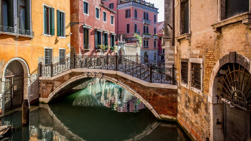 桥 街道 水 建筑物 威尼斯 意大利 4k壁纸 3840x2160
