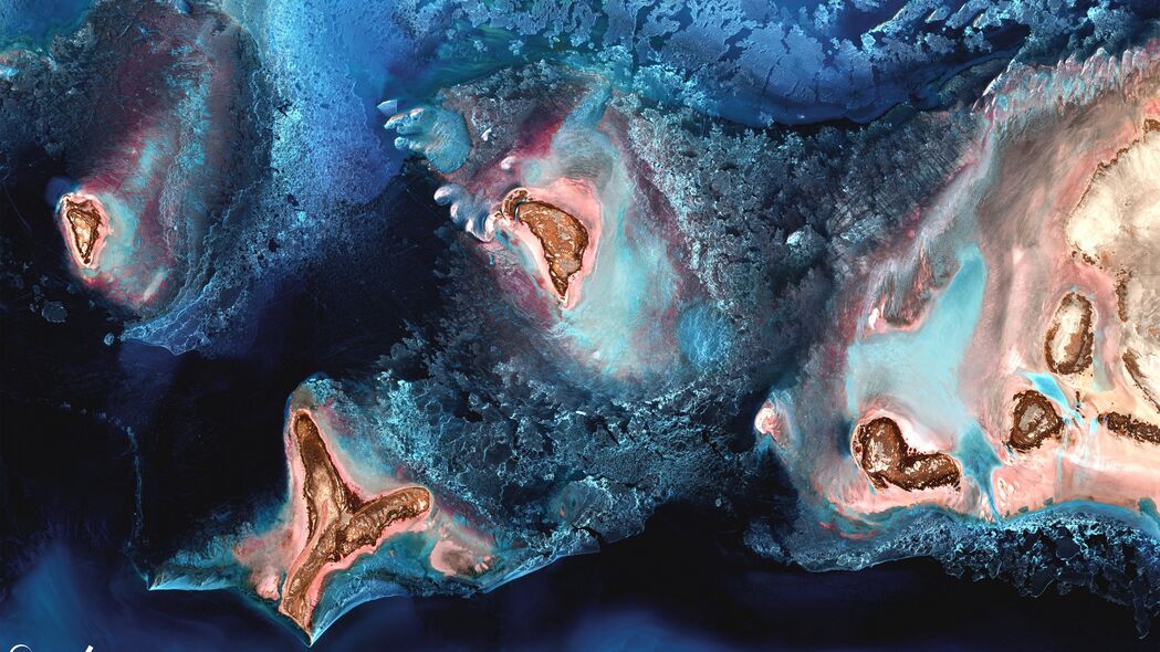 里海 浮雕 地球 表面 空间 鸟瞰 4k壁纸 3840x2160