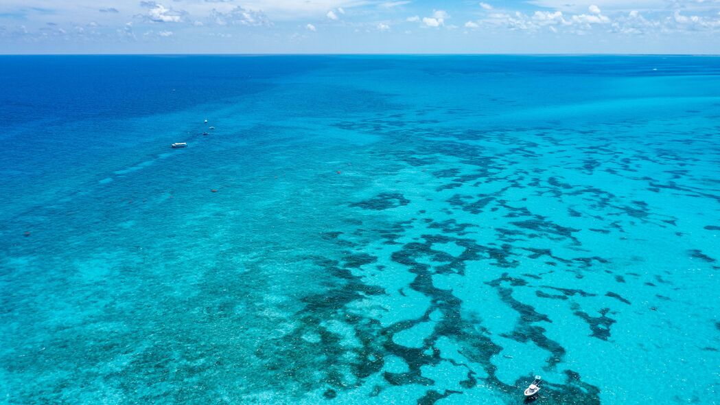 海洋 珊瑚 水 蓝水 船 佛罗里达 4k壁纸 3840x2160