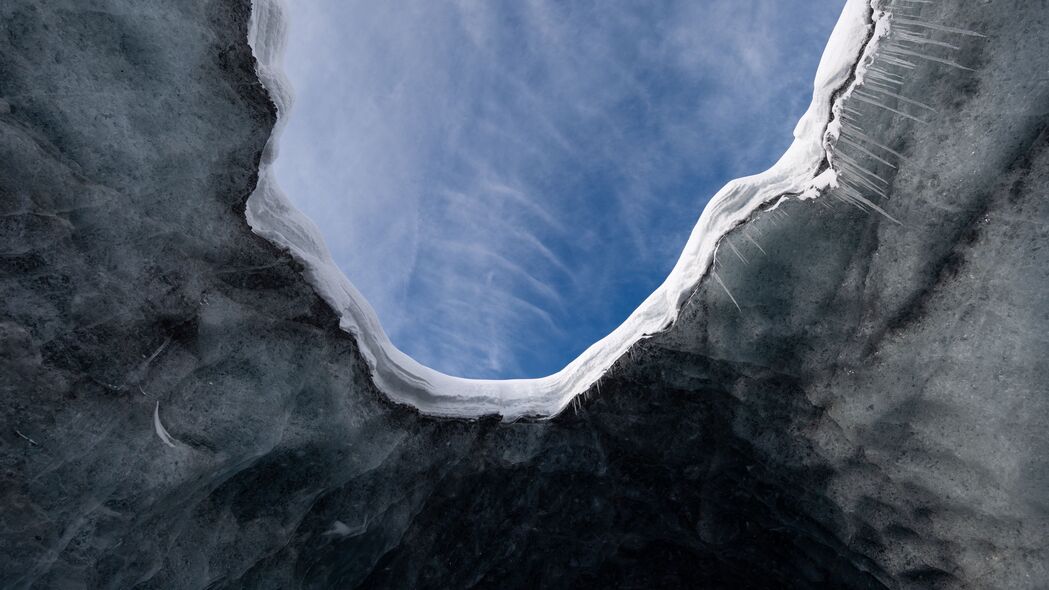 洞穴 冰 天空 4k壁纸 3840x2160