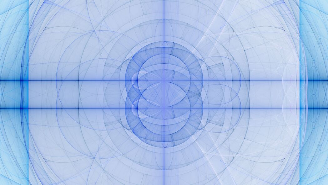 3840x2160 圆形 线条 透明 抽象 蓝色壁纸 背景