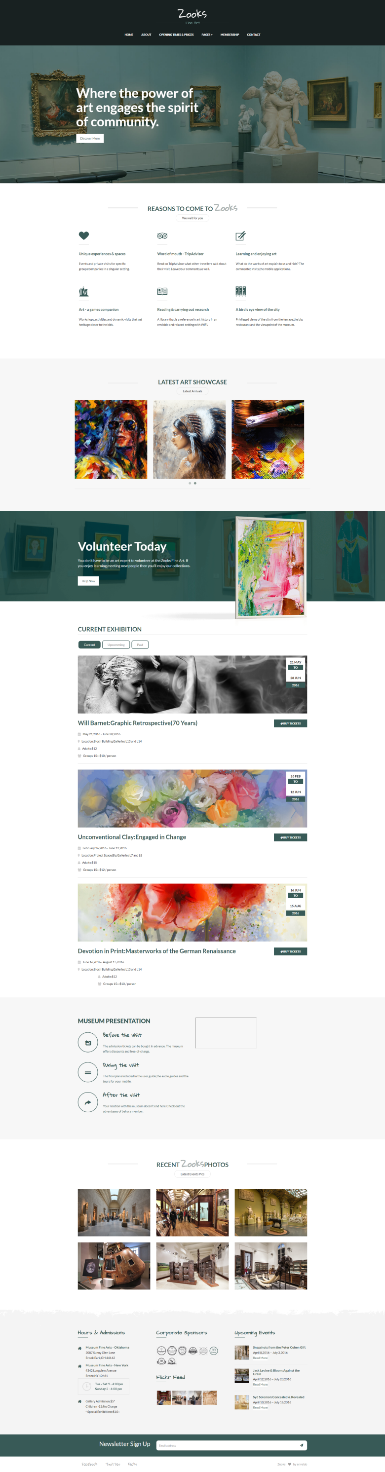 展览网页设计，大气艺术类网站模板