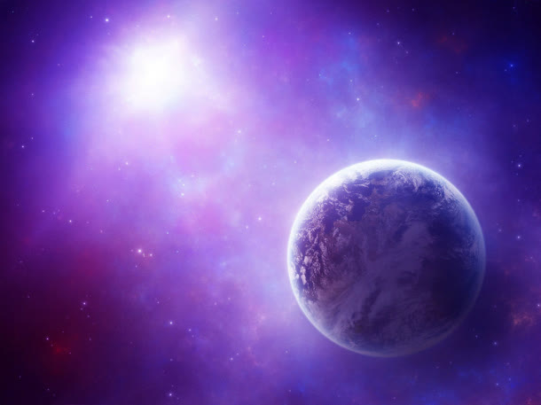 紫色星空星球宇宙
