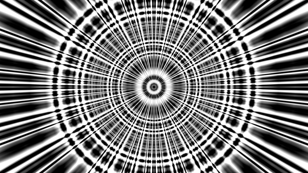 射线 线条 圆形 形状 抽象 黑白 4k壁纸 3840x2160