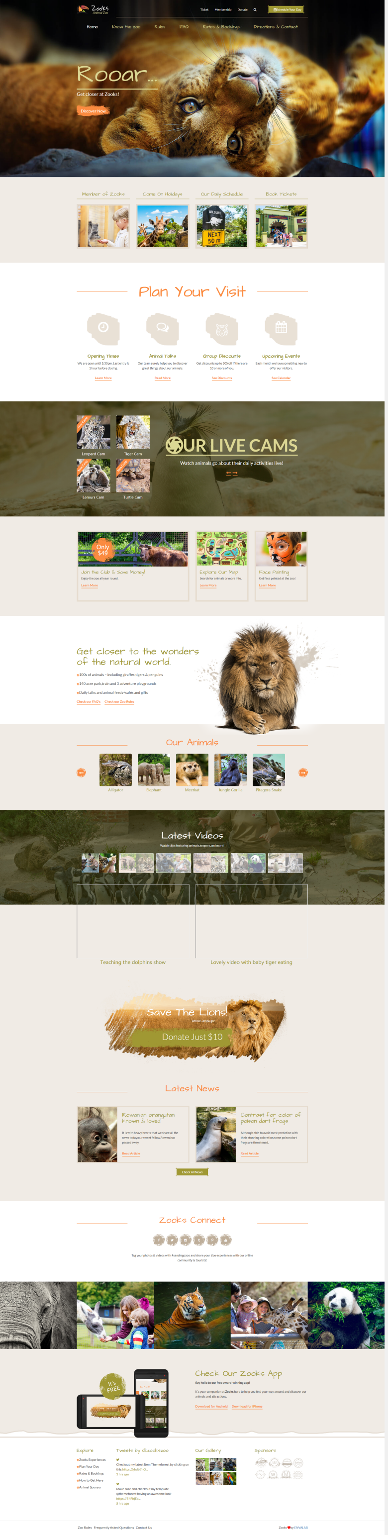 动物园网站基于web设计，森林保护区网站建设模板