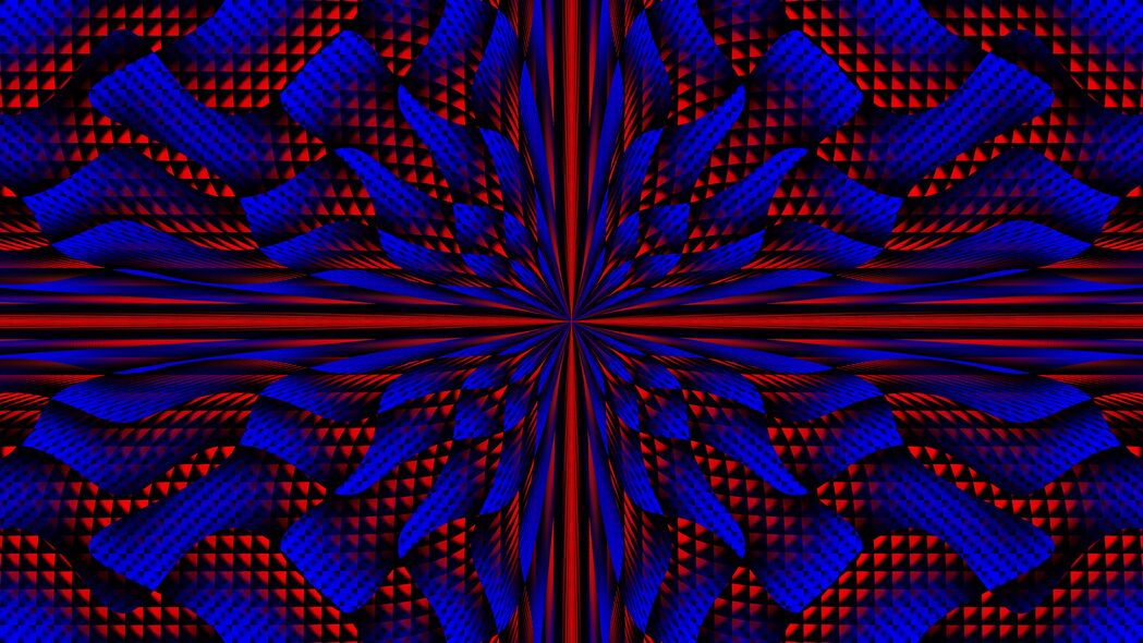 射线 三角形 形状 抽象 蓝色 红色 4k壁纸 3840x2160