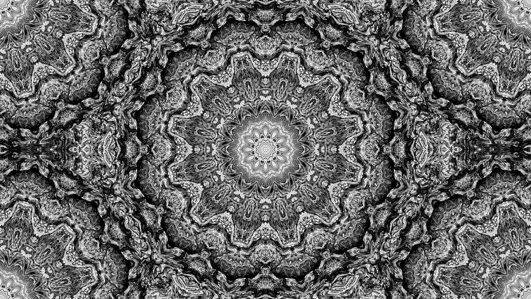 分形 形状 圆形 抽象 黑白 4k壁纸 3840x2160