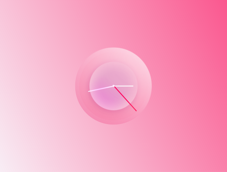 实时钟表时间显示HTML，粉色时钟模拟教学