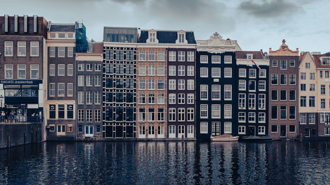 房子 窗户 水 城市 阿姆斯特丹 4k壁纸 3840x2160