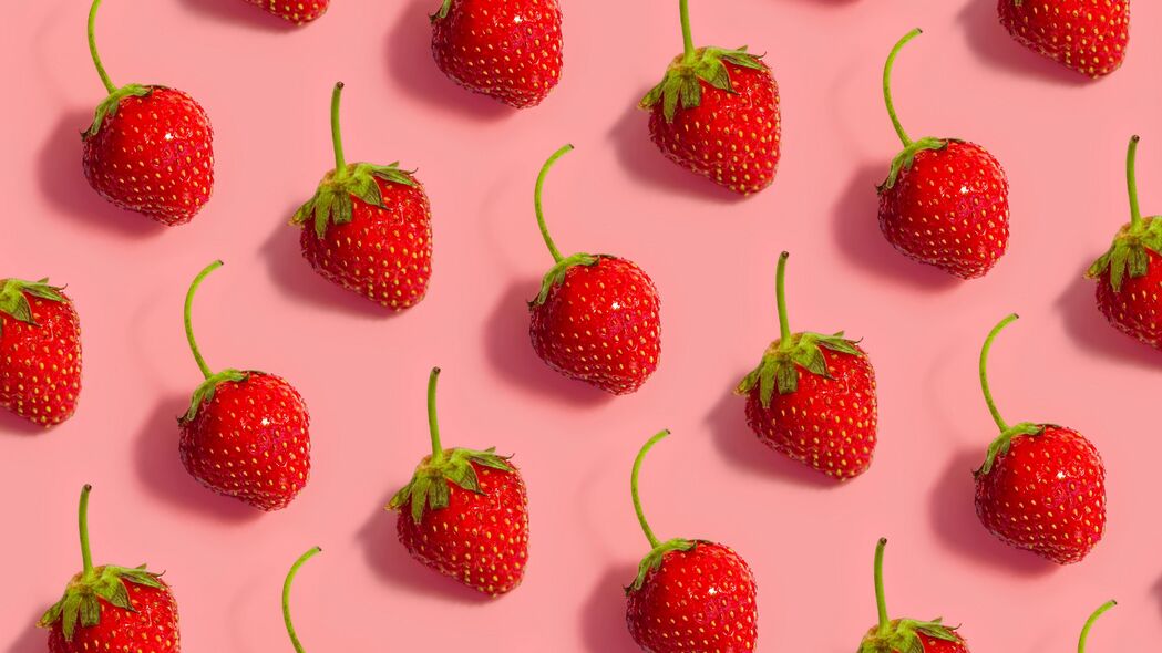 草莓 浆果 图案 纹理 4k壁纸 3840x2160