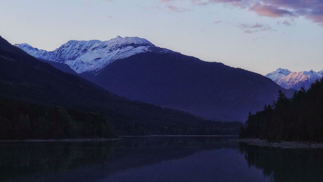 山脉 森林 湖泊 反射 自然 4k壁纸 3840x2160