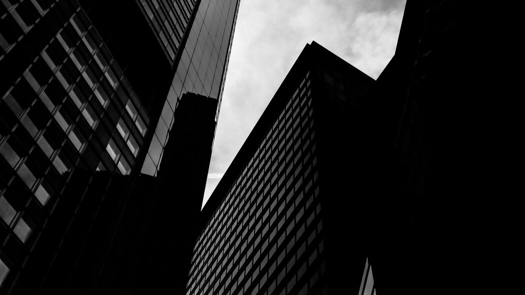 摩天大楼 建筑物 窗户 仰视图 浅色 黑色 4k壁纸 3840x2160