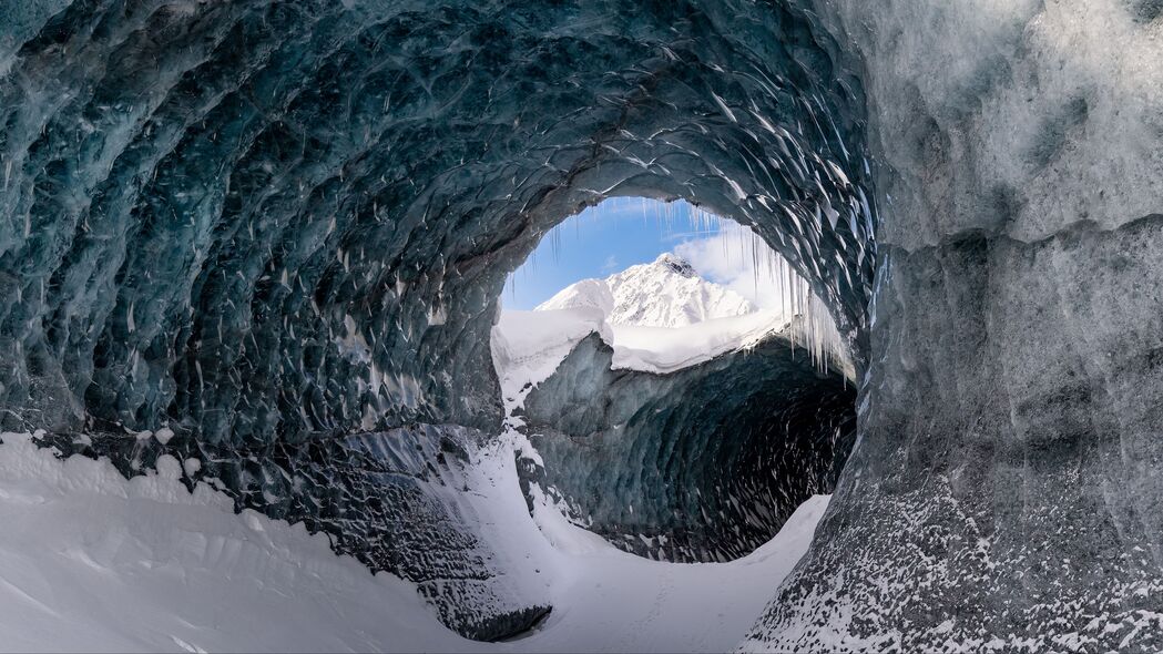 冰 雪 隧道 冰柱 自然 4k壁纸 3840x2160