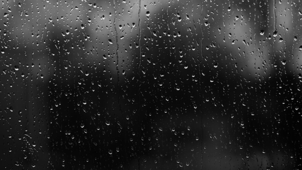 滴 雨 玻璃 水 深色 黑白 4k壁纸 3840x2160