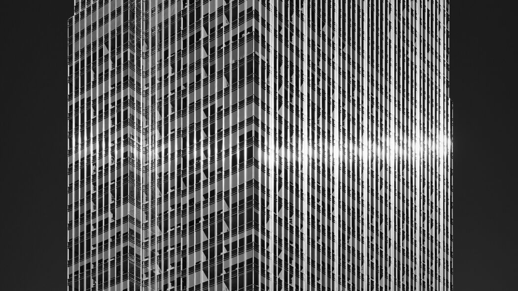 摩天大楼 建筑 立面 建筑 眩光 黑白 4k壁纸 3840x2160