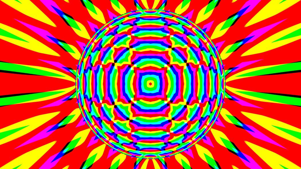 圆形 形状 射线 抽象 明亮的 4k壁纸 3840x2160