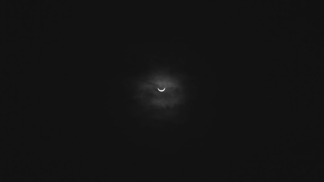 月亮 日食 云 黑色 4k壁纸 3840x2160