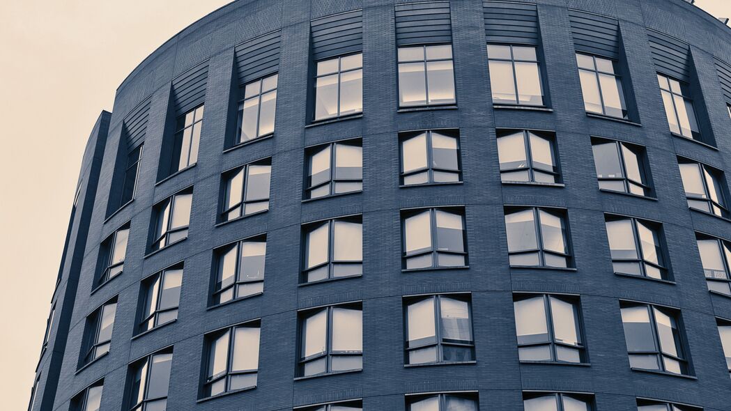 窗户 建筑 建筑 立面 蓝色 4k壁纸 3840x2160