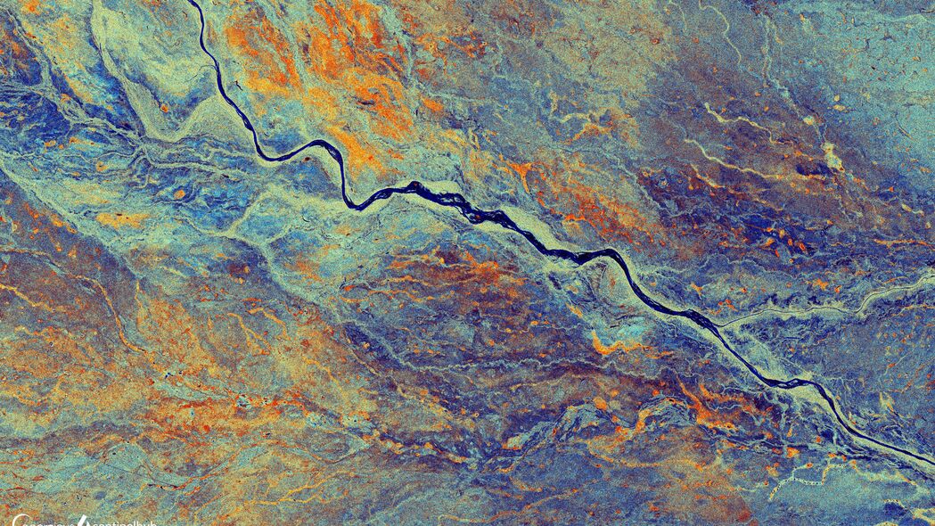 地形 河流 表面 卫星 鸟瞰 4k壁纸 3840x2160