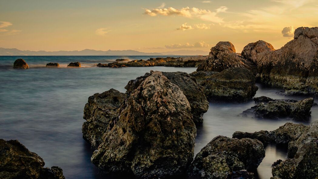 石头 大海 风景 自然 4k壁纸 3840x2160
