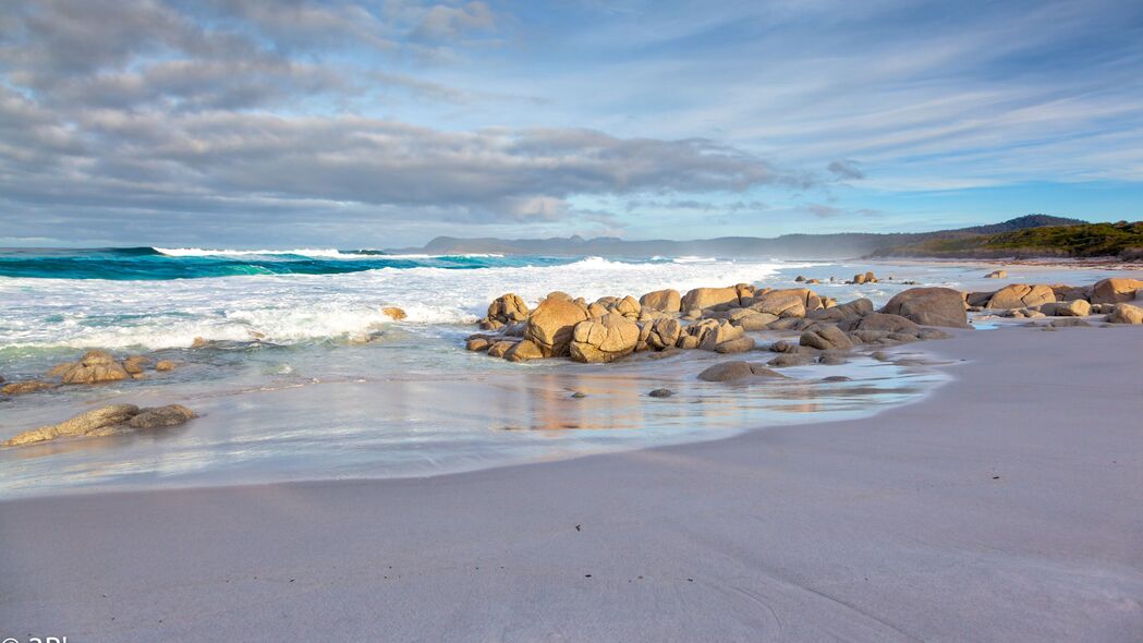 海岸 海滩 石头 大海 海浪 自然 4k壁纸 3840x2160