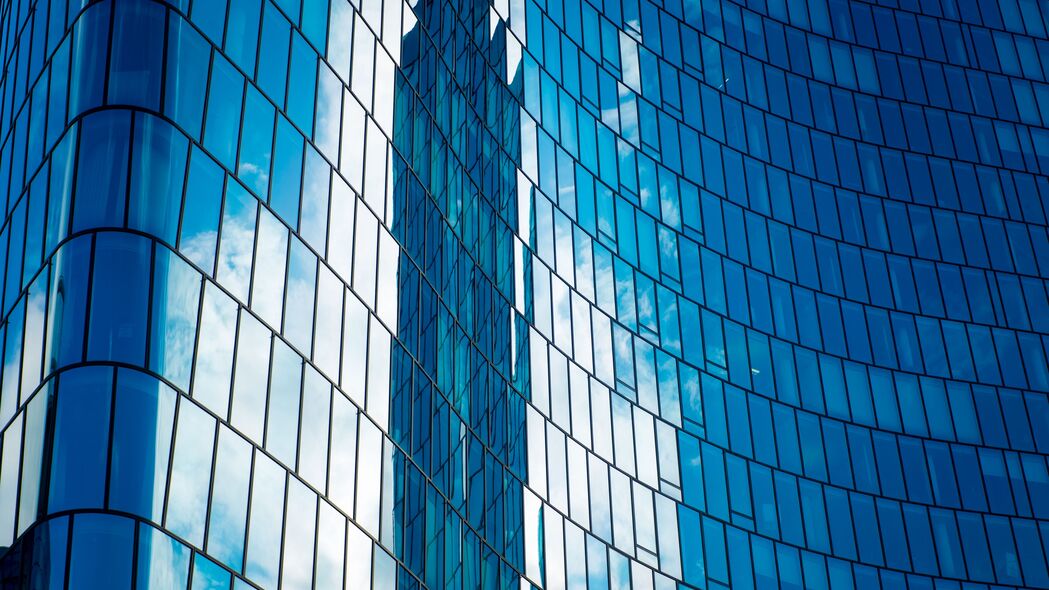 建筑 立面 建筑 玻璃 反射 蓝色 4k壁纸 3840x2160