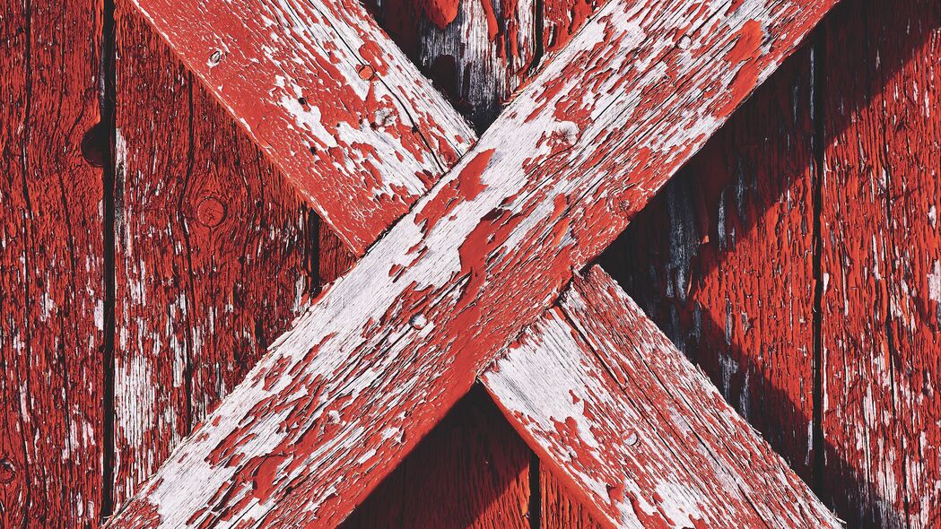 木材 油漆 木板 交叉点 纹理 红色 4k壁纸 3840x2160