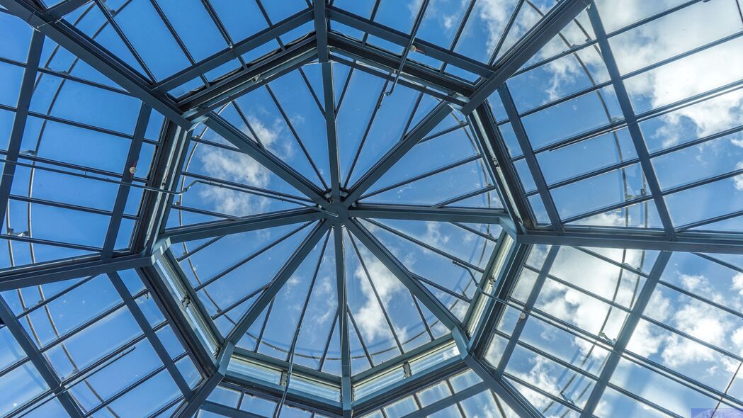 屋顶 玻璃 天空 仰视 4k壁纸 3840x2160