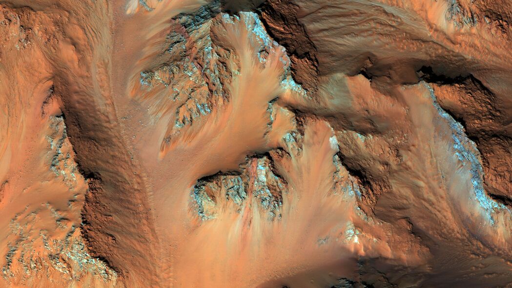 陨石坑 火星 表面 地形 4k壁纸 3840x2160