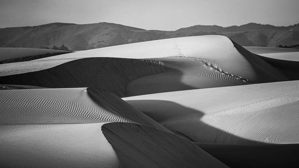 沙丘 沙漠 沙子 黑白 4k壁纸 3840x2160