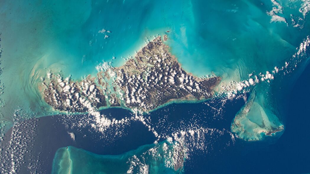 地球 行星 岛屿 海洋 云 从太空观看 太空 4k壁纸 3840x2160