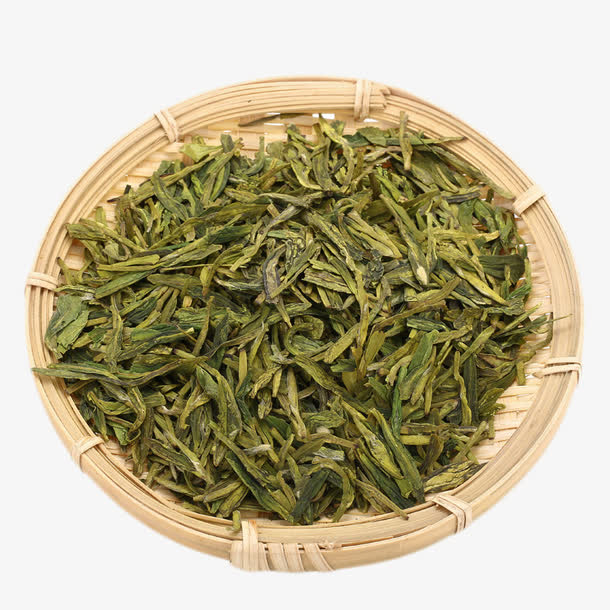 竹筛里的西湖龙井茶